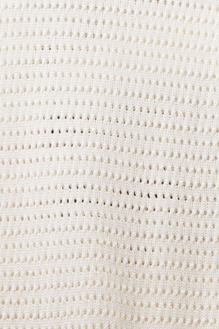 Sweter z krótkim rękawem z siateczki, OFF WHITE, detail image number 5