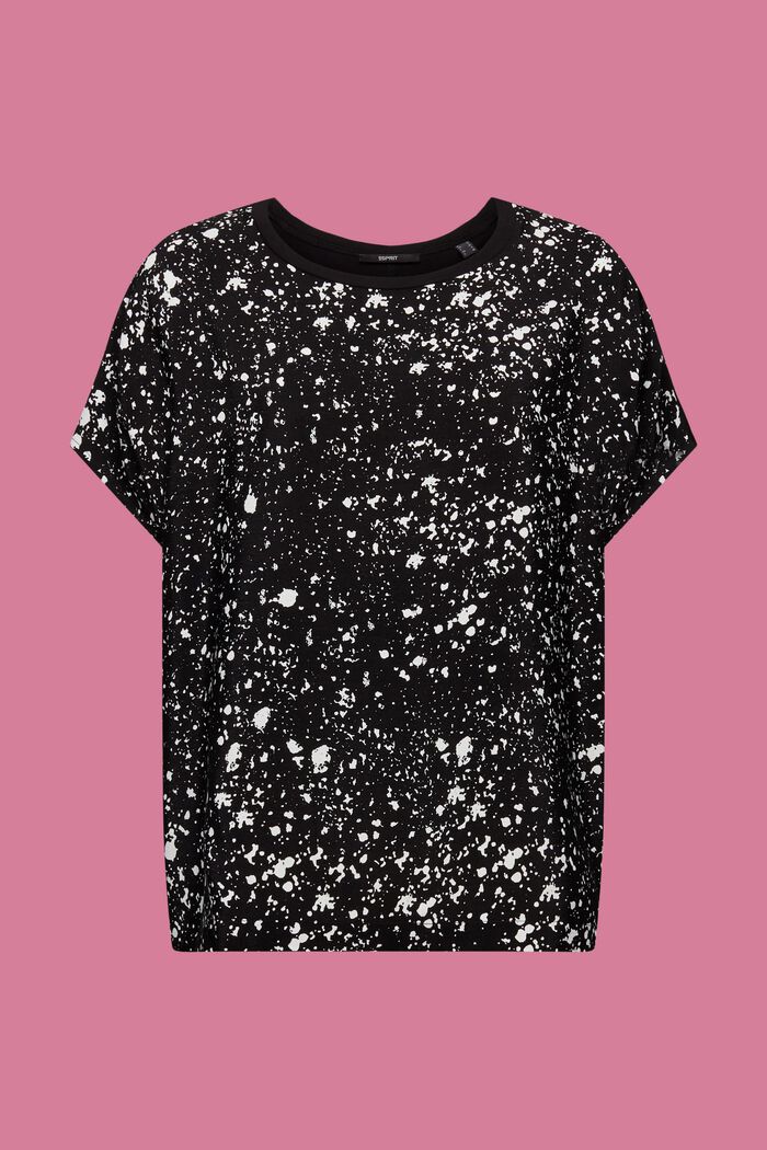 T-shirt z mieszanki materiałów, LENZING™ ECOVERO™, BLACK, detail image number 6