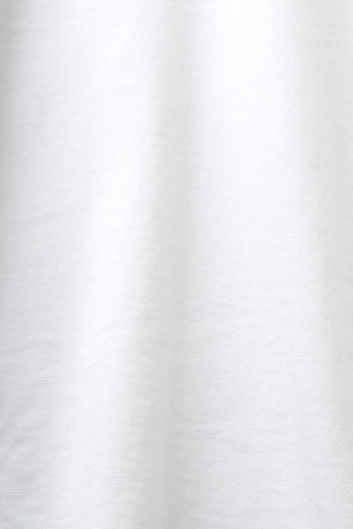 T-shirt z wyhaftowanym logo z bawełny pima, WHITE, detail image number 5