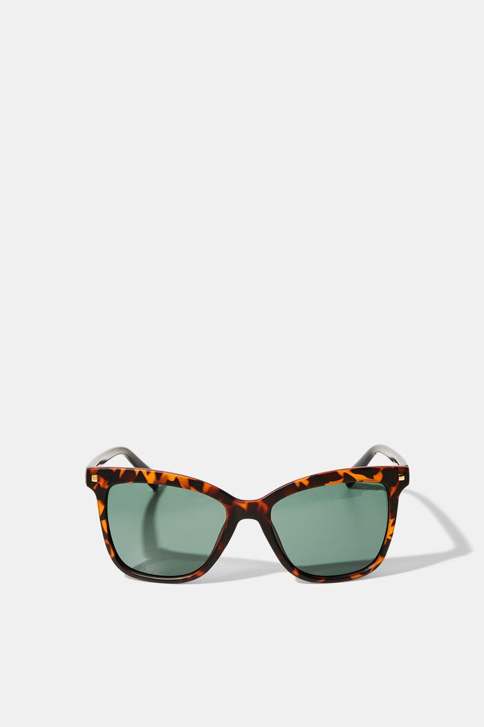Prostokątne okulary przeciwsłoneczne z nitami, HAVANNA, detail image number 0