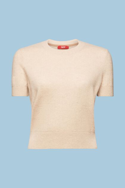Kaszmirowy sweter z krótkim rękawem