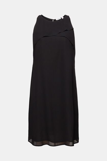 Sukienka mini bez rękawów z szyfonowej krepy