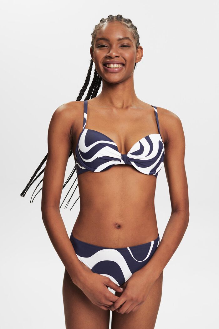 Dół od bikini w stylu biodrówek z nadrukiem, NAVY, detail image number 0
