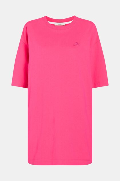 Sukienka w stylu T-shirtu z naszywką delfina, PINK, overview