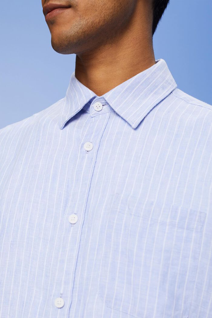 Pasiasta koszula, 100% len, LIGHT BLUE LAVENDER, detail image number 2