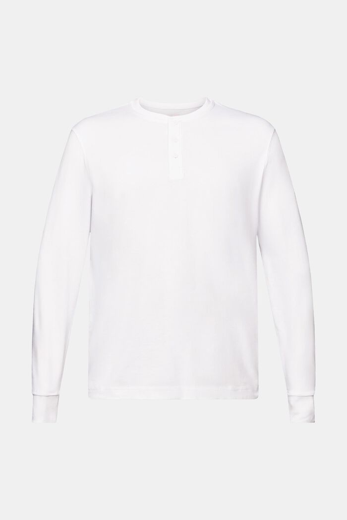 Dżersejowa koszulka henley, WHITE, detail image number 6