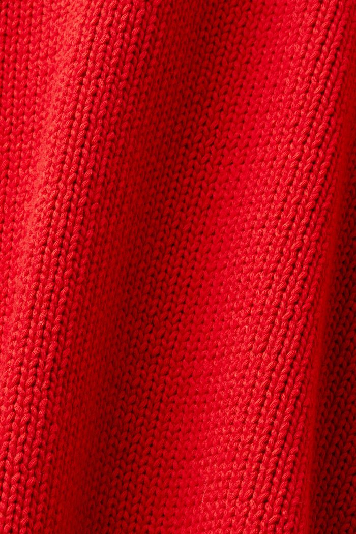 Sweter z logo z grubej dzianiny, DARK RED, detail image number 6