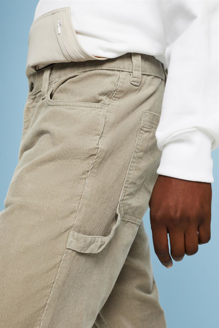 Sztruksy inspirowane spodniami roboczymi, PASTEL GREY, detail image number 4