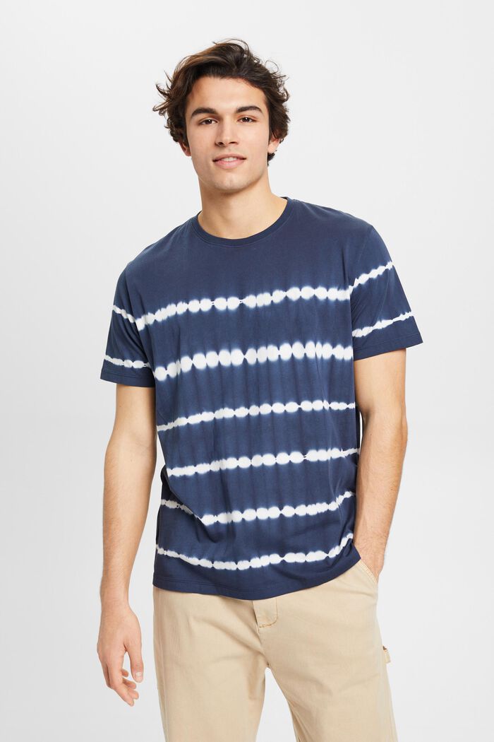 Batikowy T-shirt z bawełny, NAVY, detail image number 0