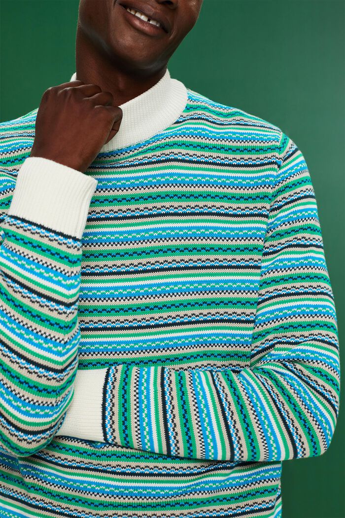 Żakardowy sweter z półgolfem z bawełny, ICE, detail image number 1
