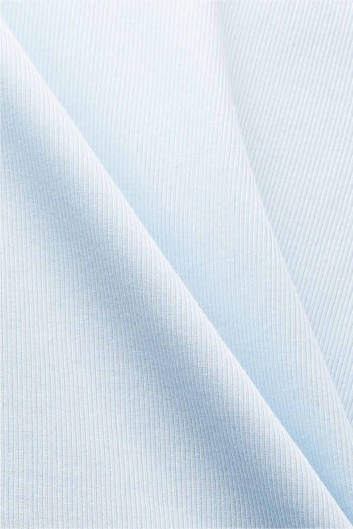 T-shirt z okrągłym dekoltem z dżerseju z bawełny, PASTEL BLUE, detail image number 5