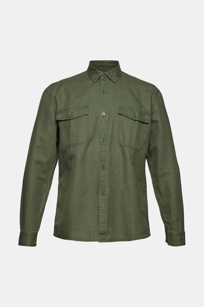 Z mieszanki lnianej: koszula oversize, GREEN, detail image number 7
