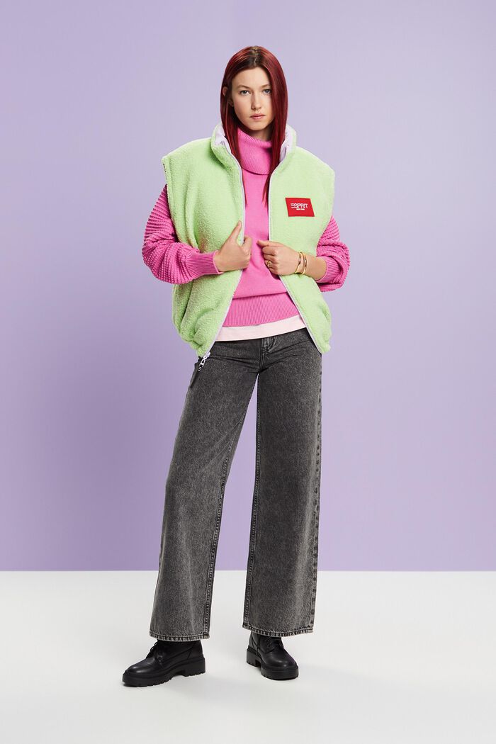 Sweter z półgolfem z bawełny, PINK FUCHSIA, detail image number 3