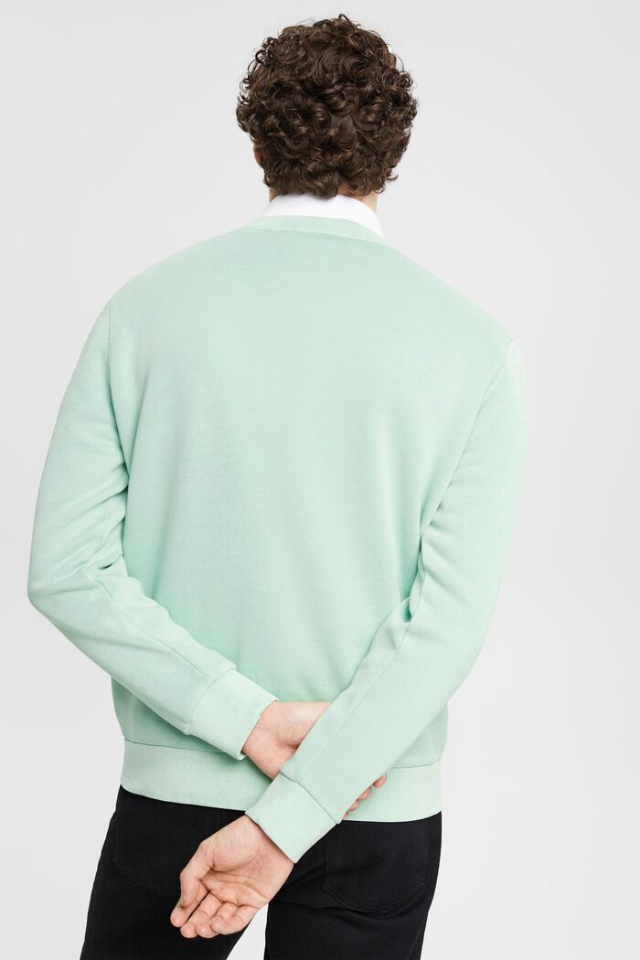 Jednokolorowa bluza o fasonie regular fit, LIGHT AQUA GREEN, detail image number 3