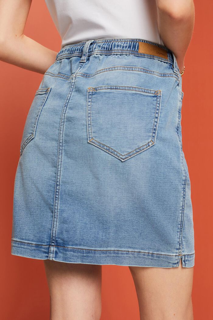 Dżinsowa spódniczka mini w stylu jogger, BLUE LIGHT WASHED, detail image number 4