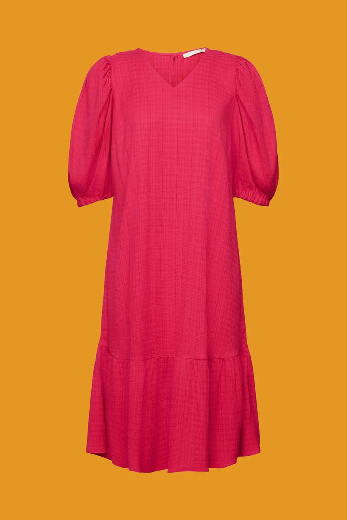 Fakturowana sukienka midi, DARK PINK, detail image number 7