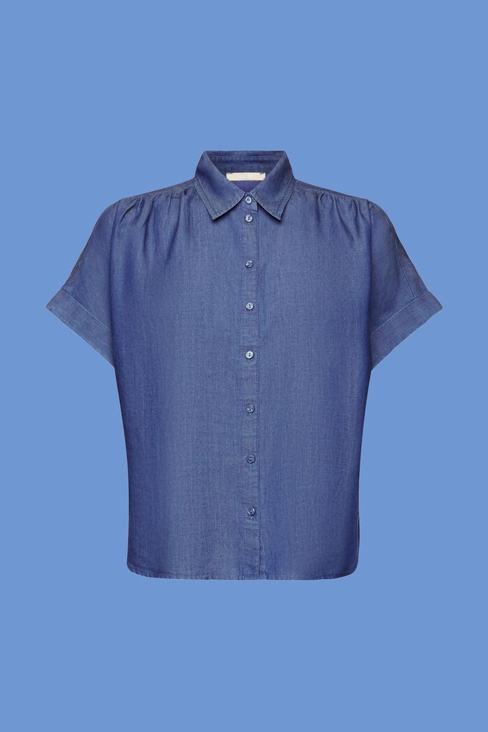Oversizowa bluzka koszulowa, TENCEL™, BLUE DARK WASHED, detail image number 7