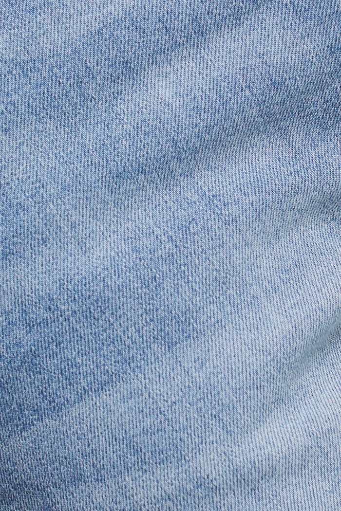 Dżinsowe szorty ze średnim stanem, fason straight, BLUE LIGHT WASHED, detail image number 5