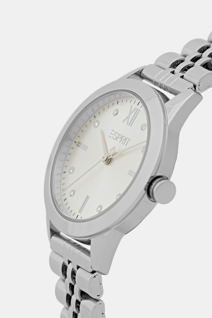 Komplet: zegarek ze stali szlachetnej i bransoletka, SILVER, detail image number 1