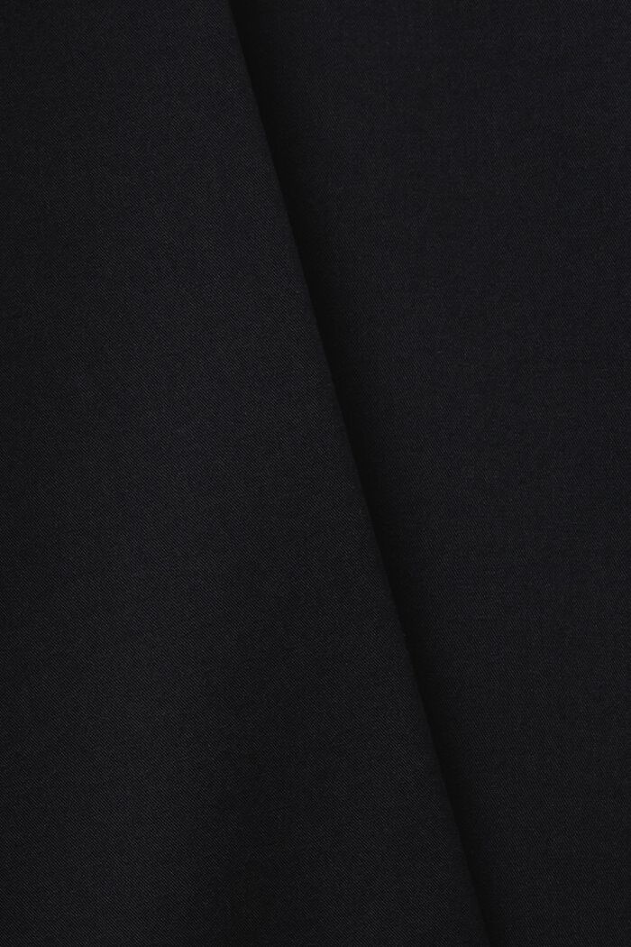 Marszczona sukienka koszulowa midi, BLACK, detail image number 4