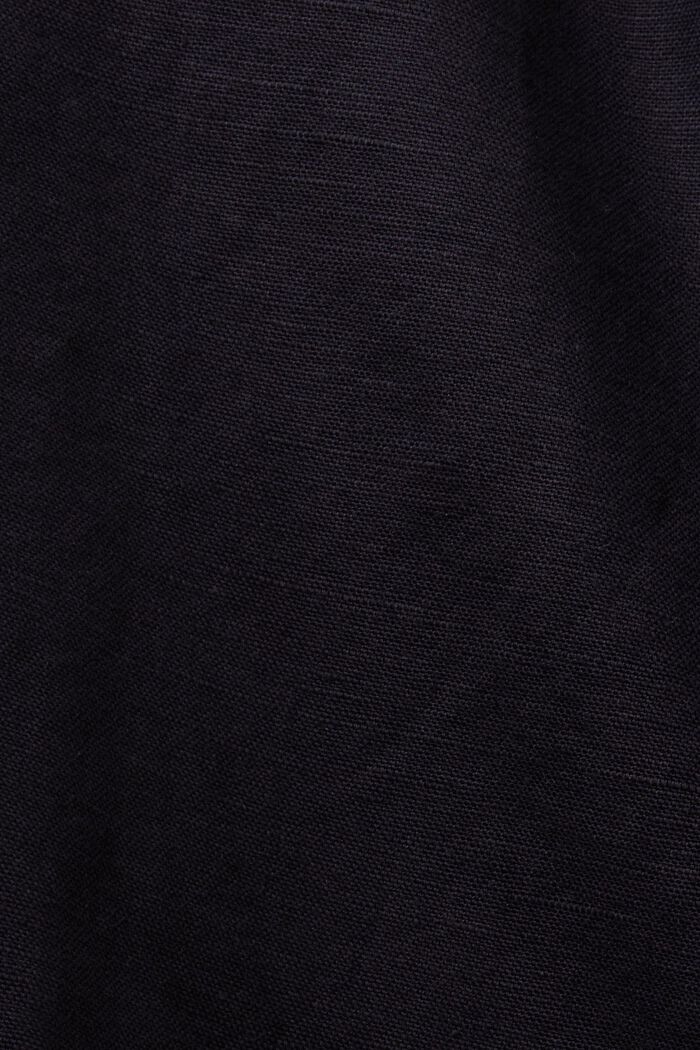 Szorty z wiązanym paskiem, mieszanka bawełny i lnu, BLACK, detail image number 6