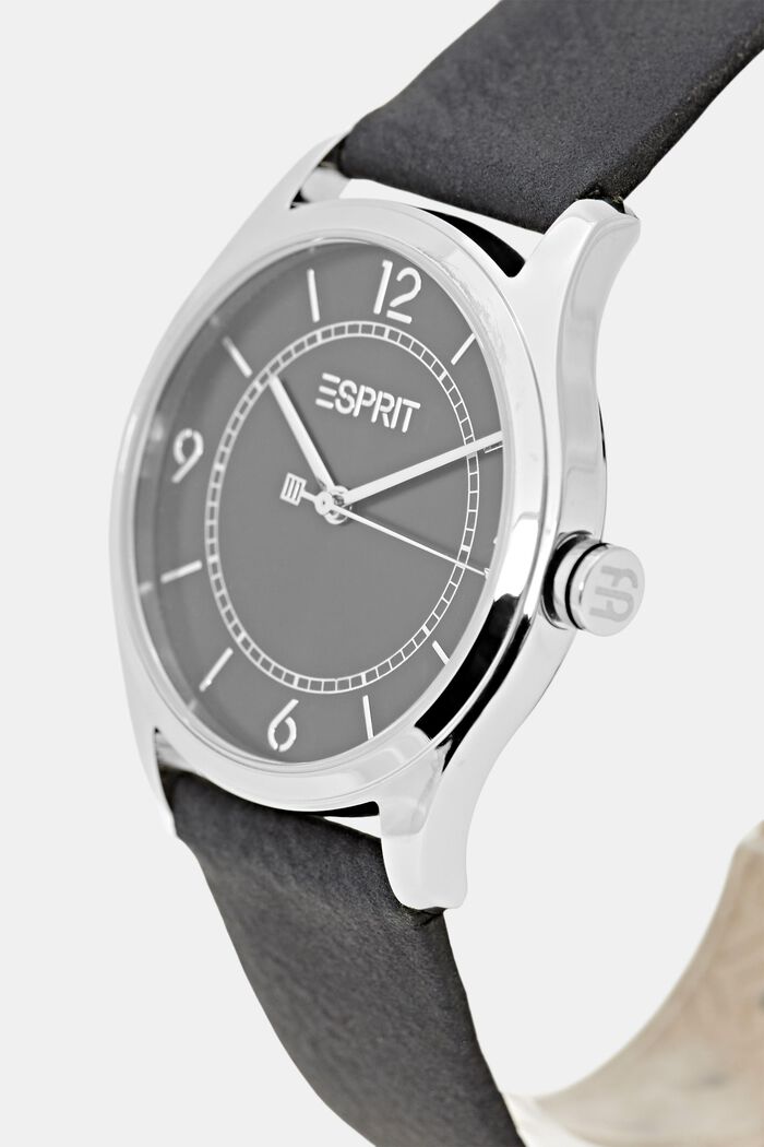 Wegański: zegarek z paskiem z ekoskóry, BLACK, detail image number 1