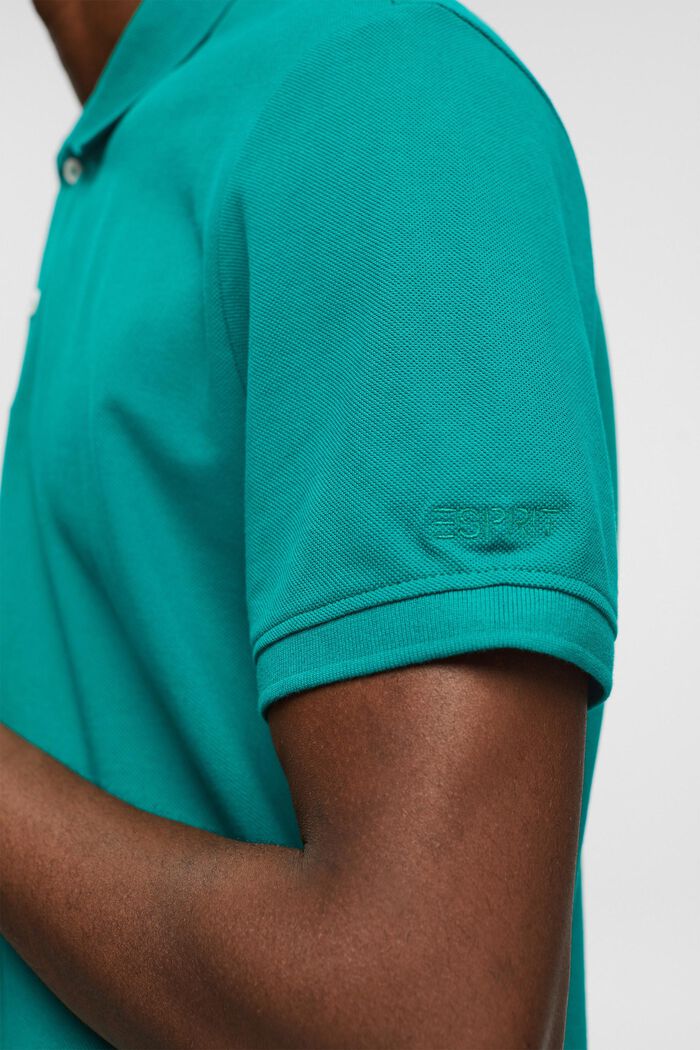 Koszulka polo, fason slim fit, EMERALD GREEN, detail image number 4
