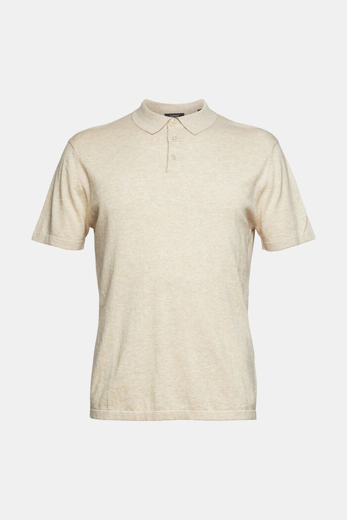 Z włóknem TENCEL™: koszulka polo w dzianinowym stylu, LIGHT BEIGE, detail image number 5