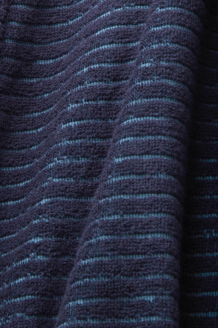 Płaszcz kąpielowy w fakturalne prążki, NAVY BLUE, detail image number 4