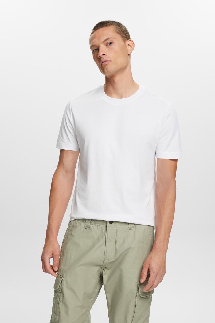 T-shirt z dżerseju z bawełny pima, WHITE, detail image number 0