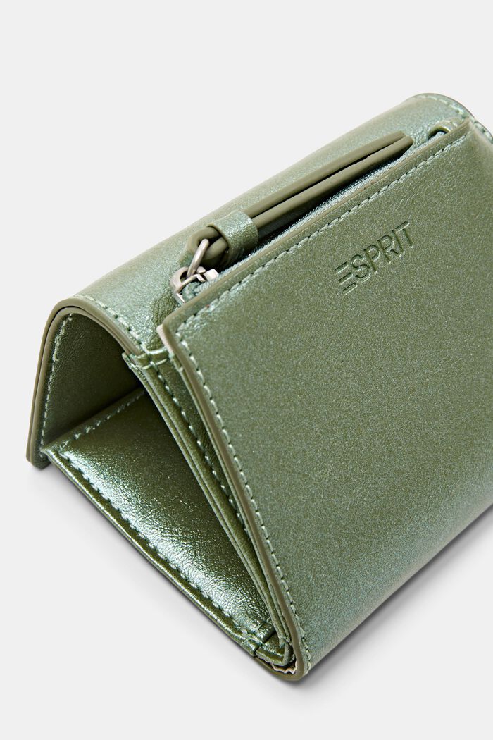 Rozkładany portfel z połyskiem, LIGHT AQUA GREEN, detail image number 1