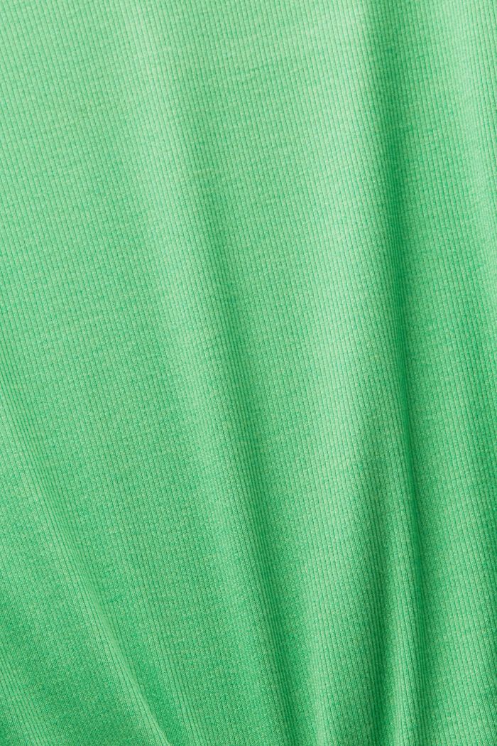 Prążkowany T-shirt z dekoltem w serek, CITRUS GREEN, detail image number 5