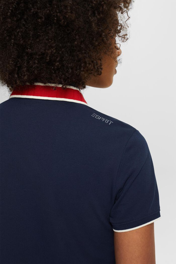 Bawełniana koszulka polo z krótkim rękawem, NAVY, detail image number 3