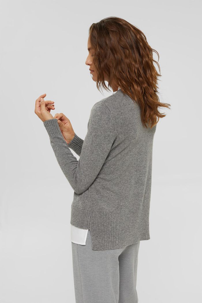Z wełną: warstwowy sweter, GUNMETAL, detail image number 3