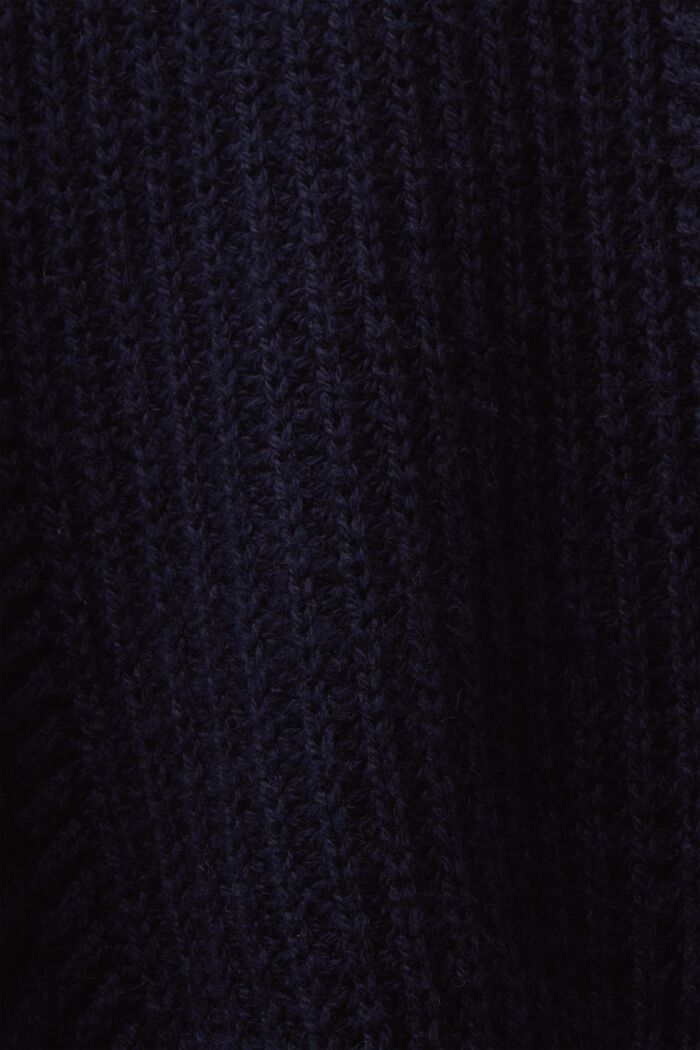 Sweter z półgolfem i wzorem w warkocze, NAVY, detail image number 6