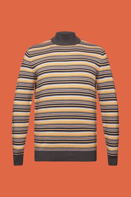 Żakardowy sweter z półgolfem z bawełny