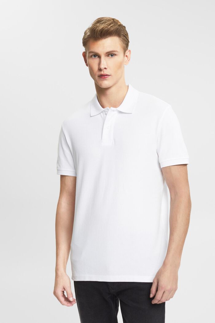 Koszulka polo, fason slim fit, WHITE, detail image number 0