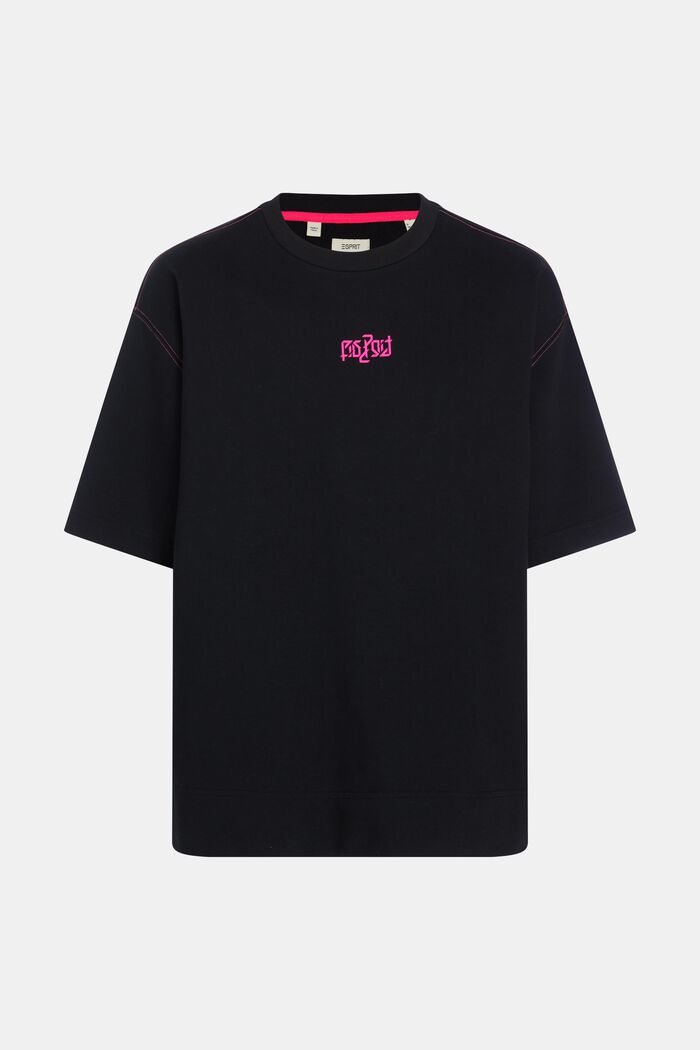 Bluza z neonowym nadrukiem, fason relaxed, BLACK, detail image number 5