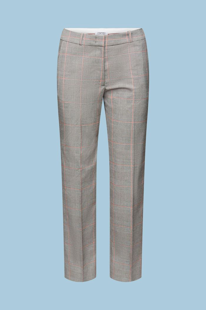 Spodnie w kratkę z prostymi nogawkami, MEDIUM GREY, detail image number 6