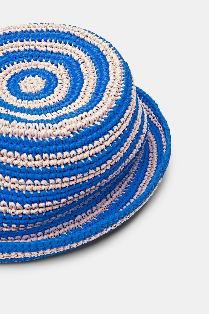 Tkany kapelusz rybacki w paski, BRIGHT BLUE, detail image number 1
