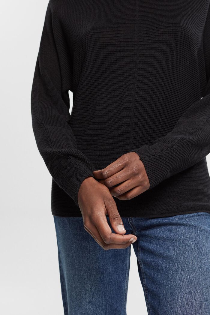 Sweter z łódkowym dekoltem z mieszanki z włóknem TENCEL™, BLACK, detail image number 3