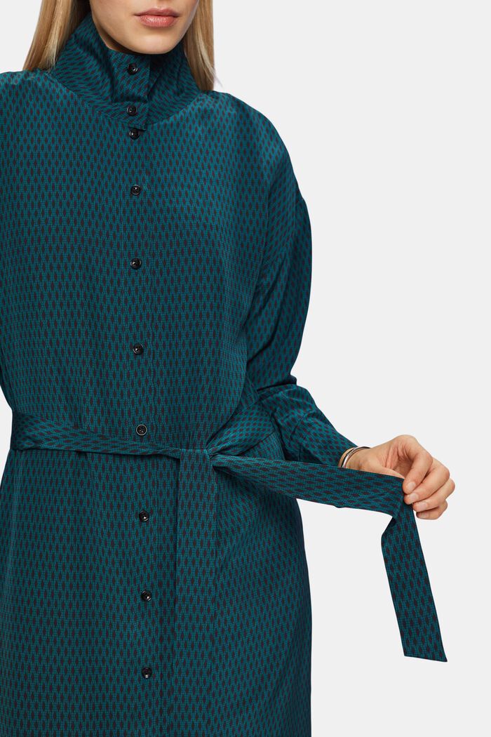 Jedwabna sukienka koszulowa, EMERALD GREEN, detail image number 3