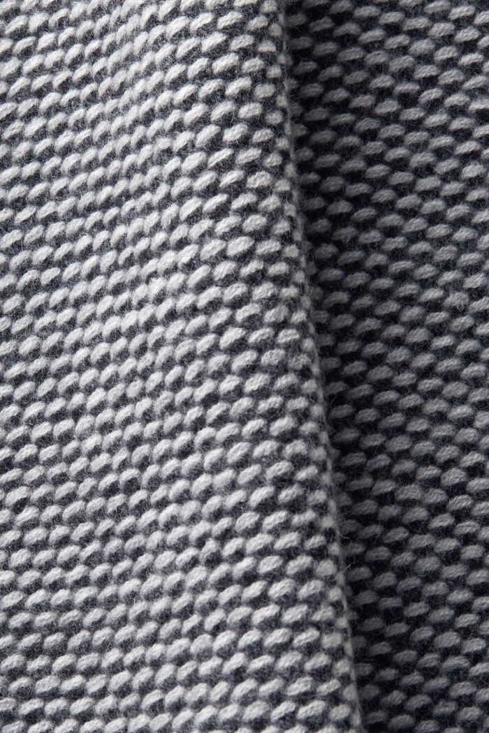 Fakturowany sweter z okrągłym dekoltem z wełny, BLACK, detail image number 5
