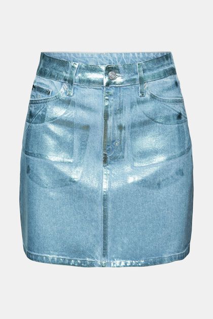 Dżinsowa spódnica mini z metalicznym połyskiem
