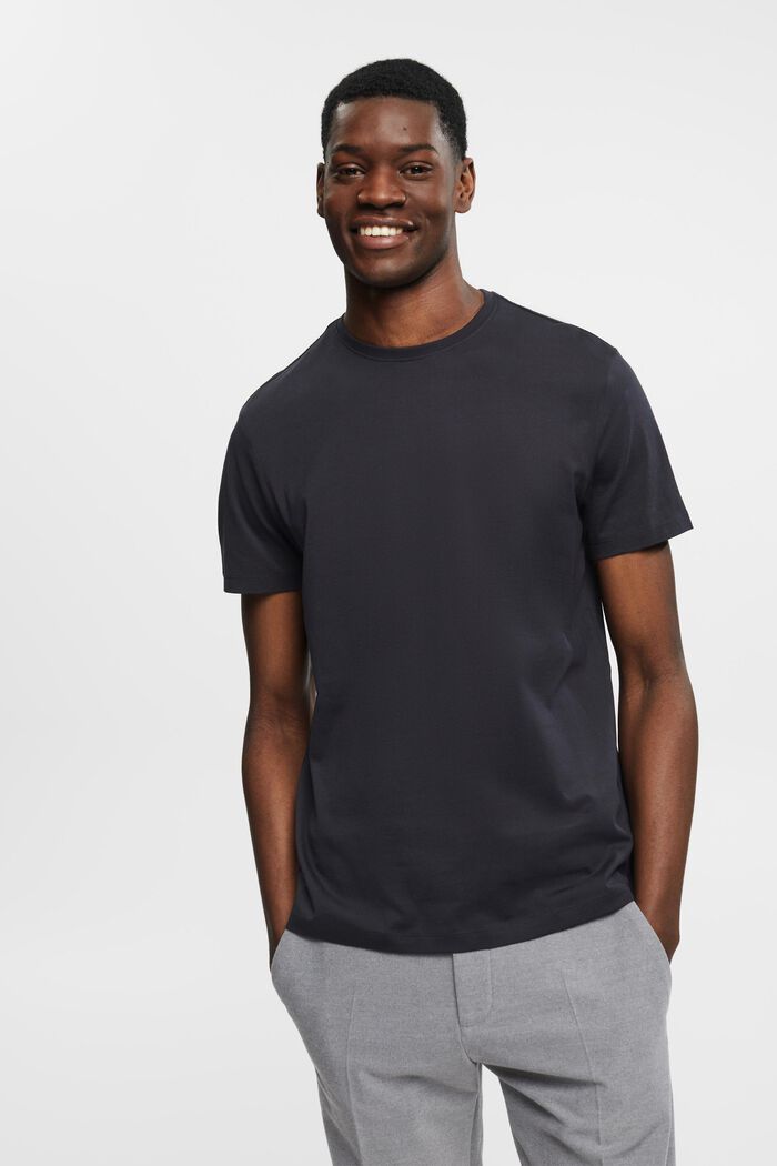T-shirt z bawełny pima, slim fit, BLACK, detail image number 0