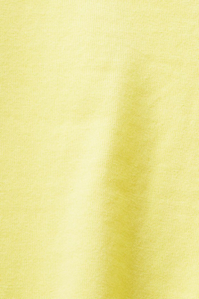 Sweter z okrągłym dekoltem, PASTEL YELLOW, detail image number 4