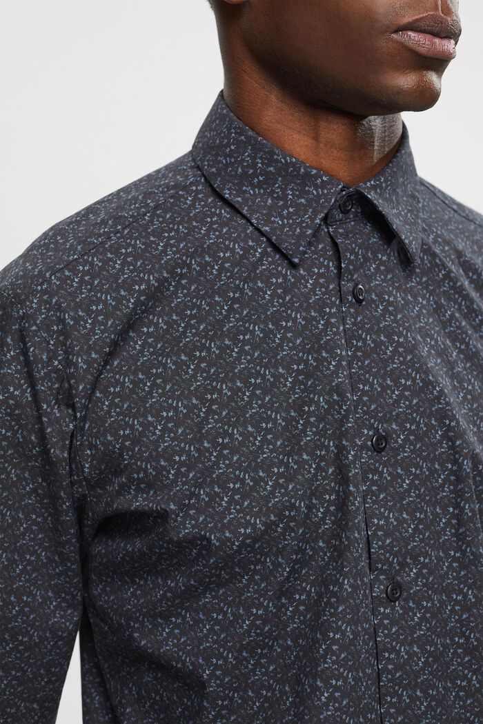 Wzorzysta koszula bawełniana, fason slim fit, BLACK, detail image number 2