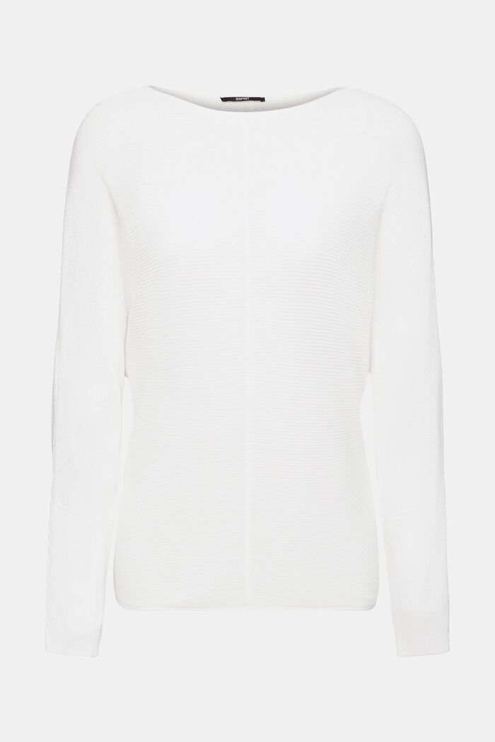 Sweter z łódkowym dekoltem z mieszanki z włóknem TENCEL™, OFF WHITE, detail image number 5