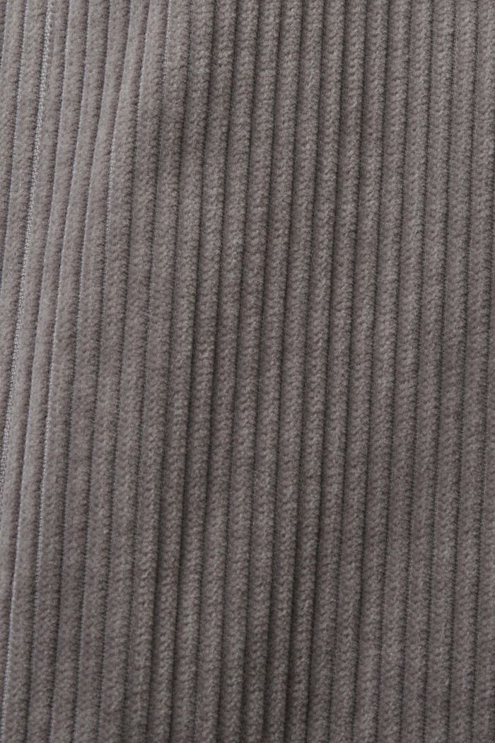 Oversizowy żakiet z bawełnianego sztruksu, BROWN GREY, detail image number 6