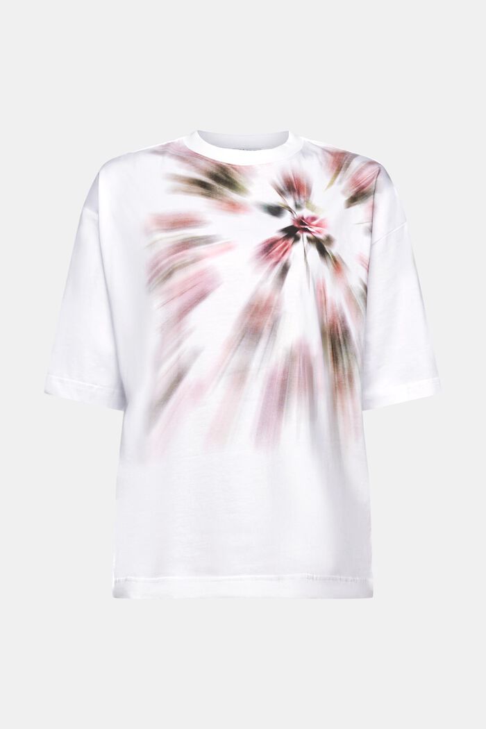 T-shirt oversize z graficznym nadrukiem, WHITE, detail image number 6